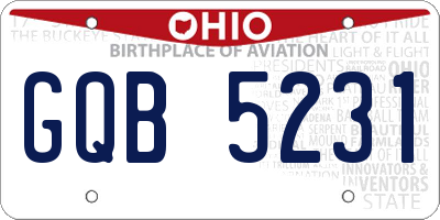 OH license plate GQB5231