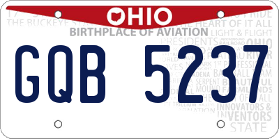 OH license plate GQB5237
