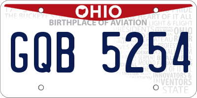 OH license plate GQB5254
