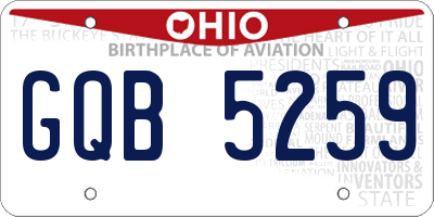 OH license plate GQB5259