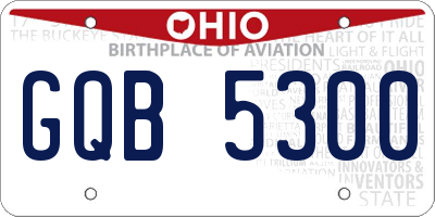 OH license plate GQB5300