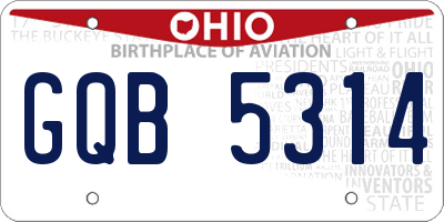 OH license plate GQB5314