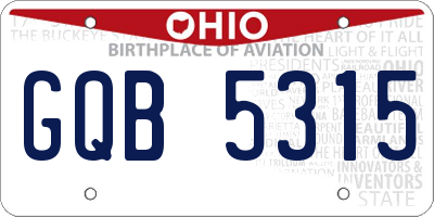 OH license plate GQB5315