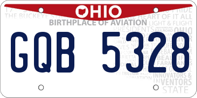 OH license plate GQB5328