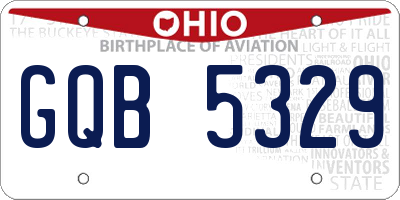 OH license plate GQB5329