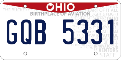 OH license plate GQB5331