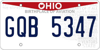 OH license plate GQB5347