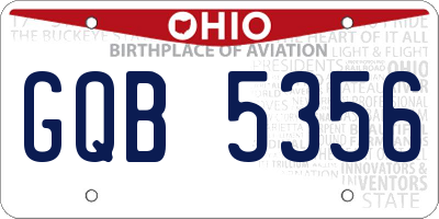 OH license plate GQB5356