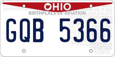 OH license plate GQB5366