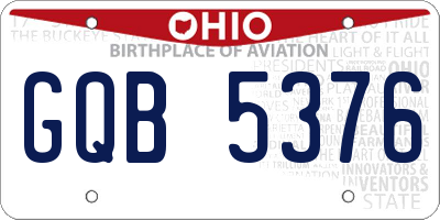 OH license plate GQB5376