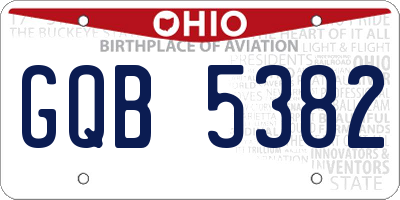 OH license plate GQB5382