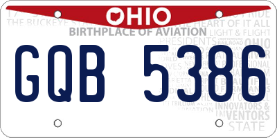 OH license plate GQB5386