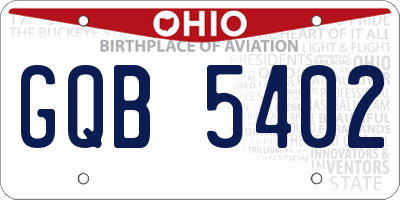 OH license plate GQB5402