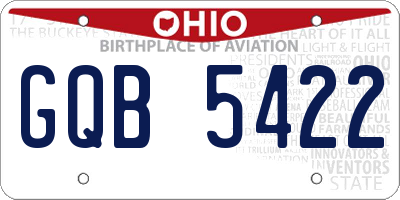 OH license plate GQB5422
