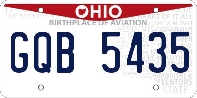 OH license plate GQB5435