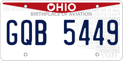 OH license plate GQB5449
