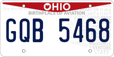 OH license plate GQB5468