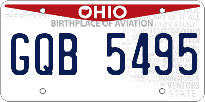 OH license plate GQB5495