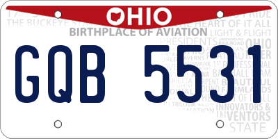 OH license plate GQB5531