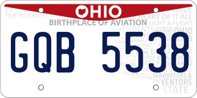 OH license plate GQB5538