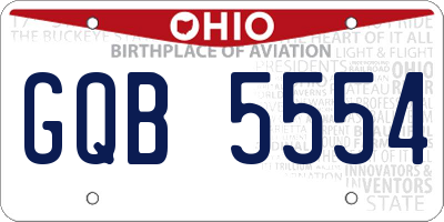 OH license plate GQB5554