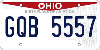 OH license plate GQB5557
