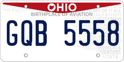 OH license plate GQB5558