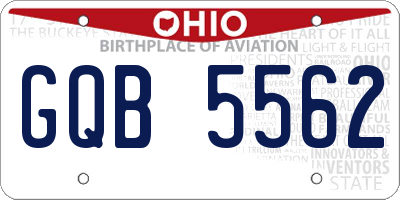 OH license plate GQB5562