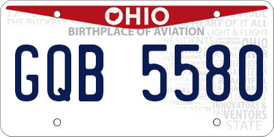 OH license plate GQB5580