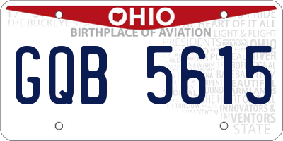 OH license plate GQB5615