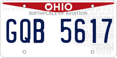 OH license plate GQB5617