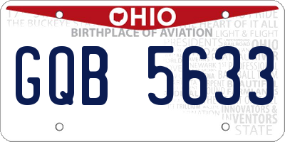OH license plate GQB5633
