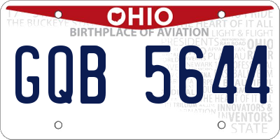OH license plate GQB5644