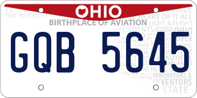OH license plate GQB5645