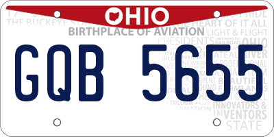 OH license plate GQB5655