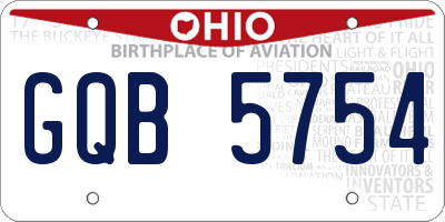 OH license plate GQB5754