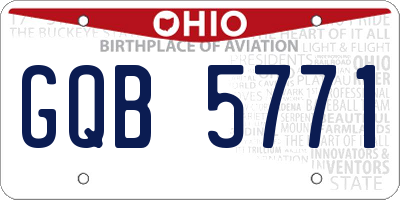 OH license plate GQB5771