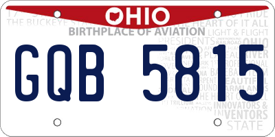 OH license plate GQB5815