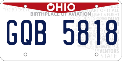 OH license plate GQB5818