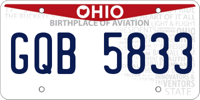 OH license plate GQB5833