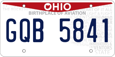 OH license plate GQB5841
