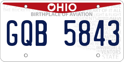 OH license plate GQB5843