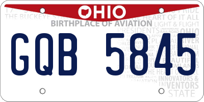 OH license plate GQB5845
