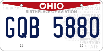 OH license plate GQB5880