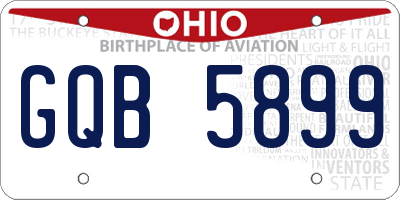OH license plate GQB5899