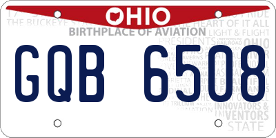 OH license plate GQB6508