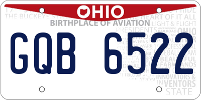 OH license plate GQB6522