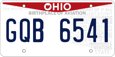 OH license plate GQB6541
