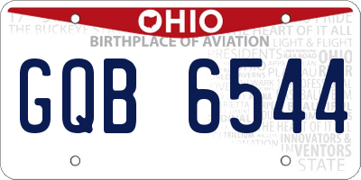 OH license plate GQB6544