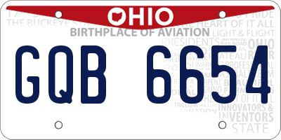 OH license plate GQB6654